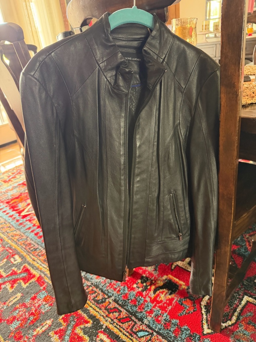 Wilsons Leather Women's Black Leather Zip-Front Jacket